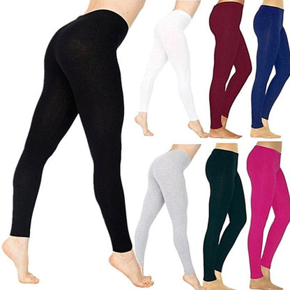 Solid Colour Stretch Leggings