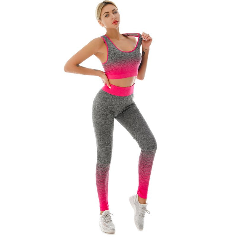 2 Piece Women's Gradient Yoga Set